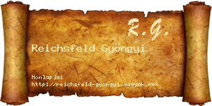 Reichsfeld Gyöngyi névjegykártya